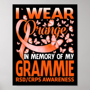 I Bära Orange för min Grammie RSD Crps Awareness Poster