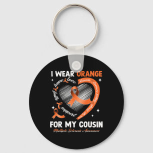 I Bära Orange för min kusin Många Sclerosis Awa Nyckelring