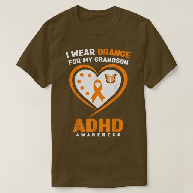 I Bära Orange för min morson ADHD-medvetenhet måna T Shirt (Design framsida)