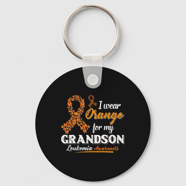 I Bära Orange för min morson Leukemi Awareness G Nyckelring (Framsida)