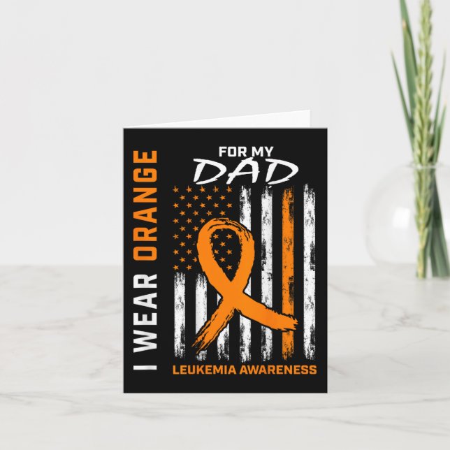 I Bära Orange för min Pappa Leukemi Awareness Amer Kort (Framsida)