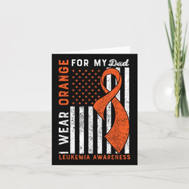 I Bära Orange för min Pappa Leukemi Awareness Amer Kort (Framsida)