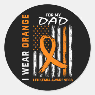 I Bära Orange för min Pappa Leukemi Awareness Amer Runt Klistermärke