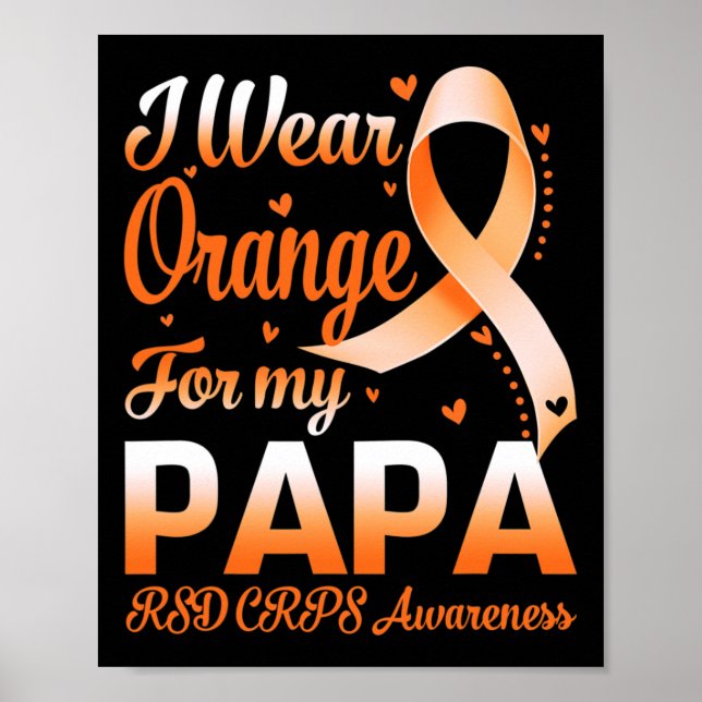 I Bära Orange för min Pappa RSD Crps Awareness Rib Poster (Framsidan)