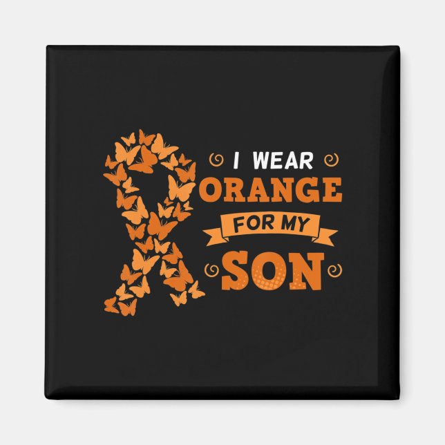 I Bära Orange för min son leukemi Blodcancer Cel Magnet (Framsidan)