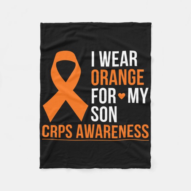 I Bära Orange för min son RSD Crps Awareness Månad Fleecefilt (Framsidan)