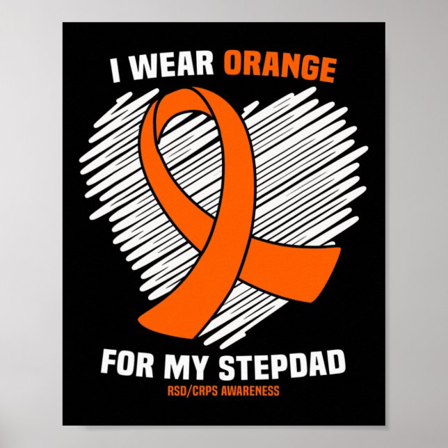 I Bära Orange för min Stepdad Rsdcrps-medvetenhet Poster (Framsidan)