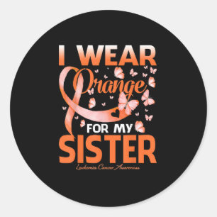 I Bära Orange för min syster Leukemi Cancer Runt Klistermärke