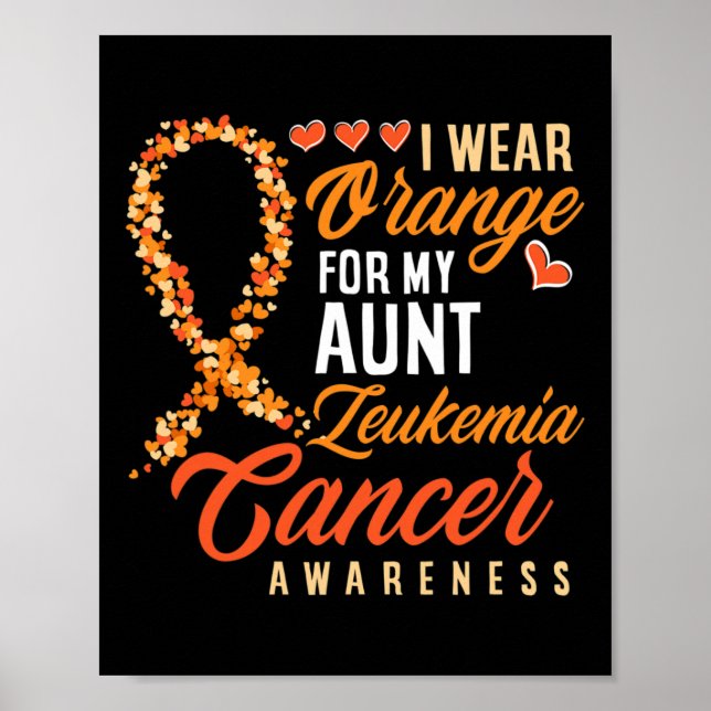 I Bära Orange för mina Moster-leukemi-cancervårdar Poster (Framsidan)