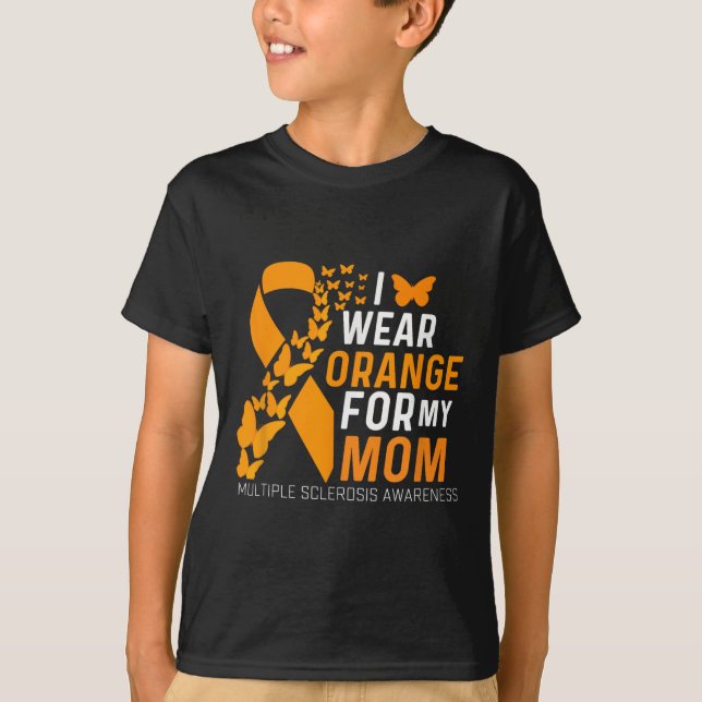 I Bära Orange för mitt Mammor, Många Sclerosis Aw T Shirt (Framsida)