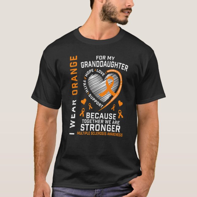 I Bära Orange för mordotter Många Sclerosis T Shirt (Framsida)