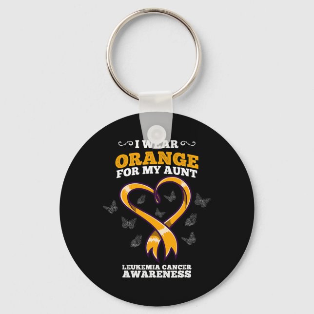 I Bära Orange Leukemi Cancer Awareness Blood Nyckelring (Framsida)