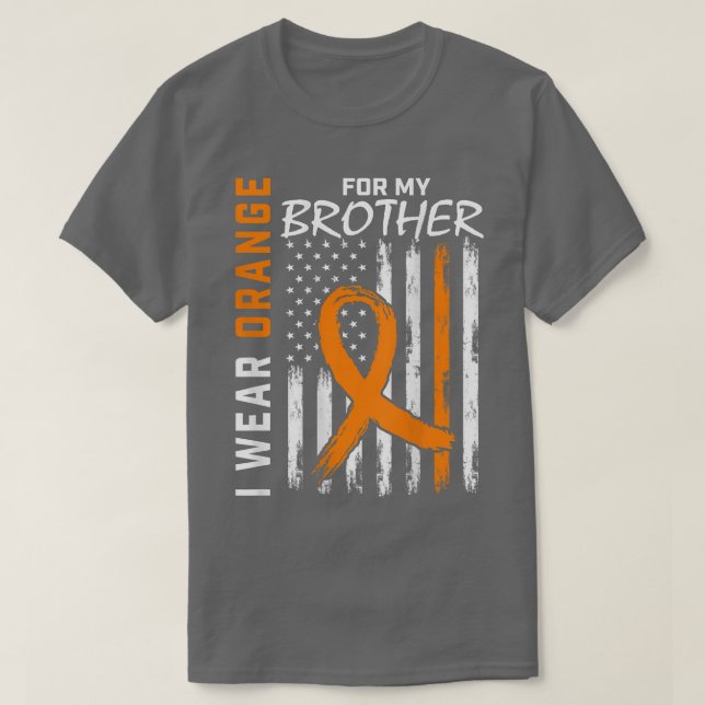 I Bära Orange Ribbon Brother Leukemia Awareness Fl T Shirt (Design framsida)