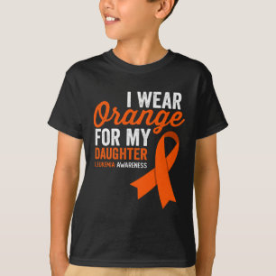 I Bära Orange till min dotter Leukemia Warrior Rib T Shirt
