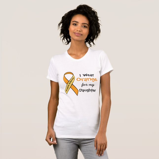 I Bära Orange till min dotter MS Awareness Shirt Tee Shirt (Hel framsida)