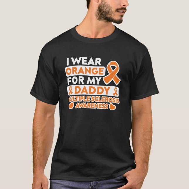 I Bära Orange till pappa MS Många Sclerosis A T Shirt (Framsida)
