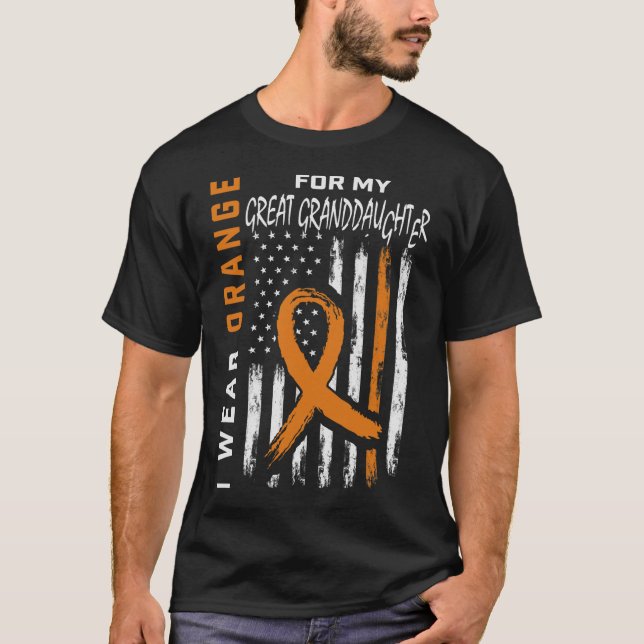 I Bära Orange Underbar farmor Leukemia Awarene T Shirt (Framsida)