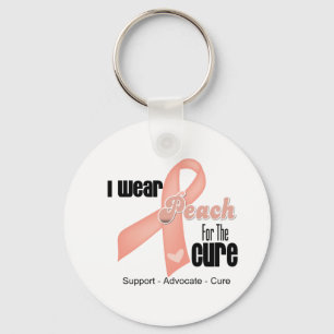 I Bära Peach for Cure - Uterine Cancer Nyckelring