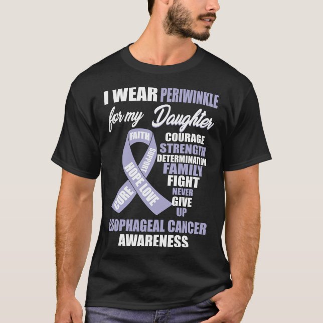 I Bära Periwinkle esofageal Cancer Awareness T Shirt (Framsida)