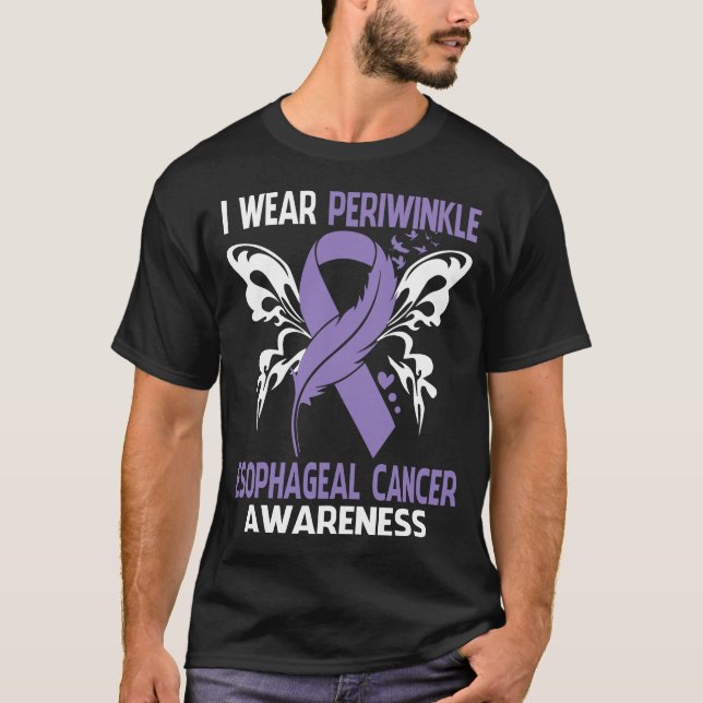 I Bära Periwinkle for ESOPHAGEAL CANCER Awareness T Shirt (Framsida)