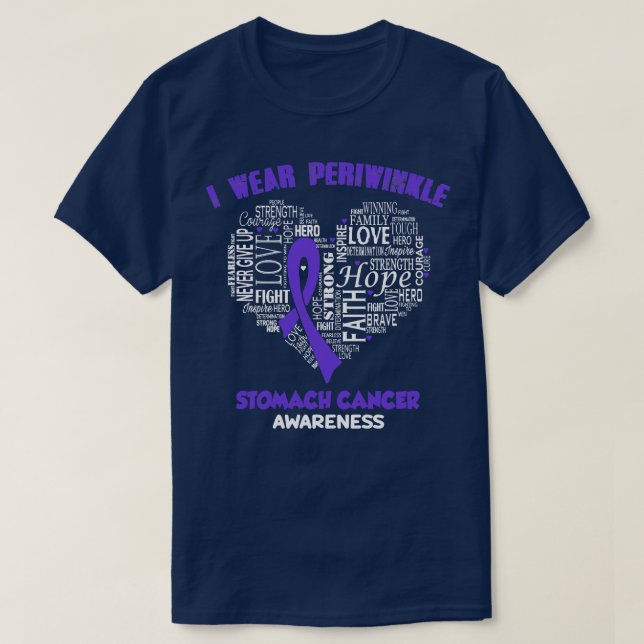 I Bära Periwinkle for Stomach Cancer Awareness Fai T Shirt (Design framsida)