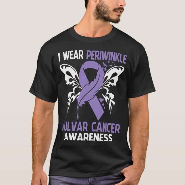 I Bära Periwinkle for VULVAR CANCER Awareness T Shirt (Framsida)