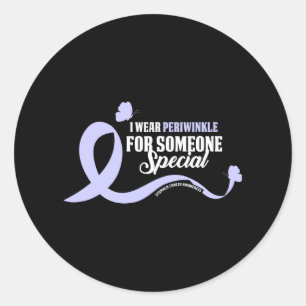 I Bära Periwinkle Stomach Cancer Awareness Ribbon Runt Klistermärke