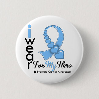 I Bära Prostate Cancer Ribbon for My Hero Knapp