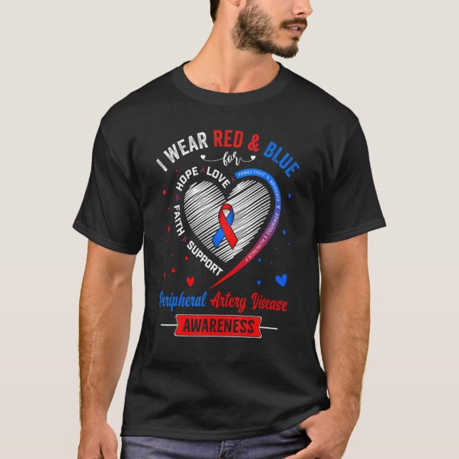 I Bära Red & Blue för perifer artärsjukdom Aw T Shirt (Framsida)