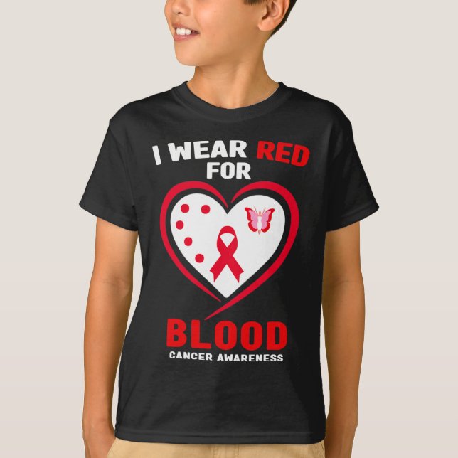 I Bära Red for Blood Cancer Awareness 3 T Shirt (Framsida)