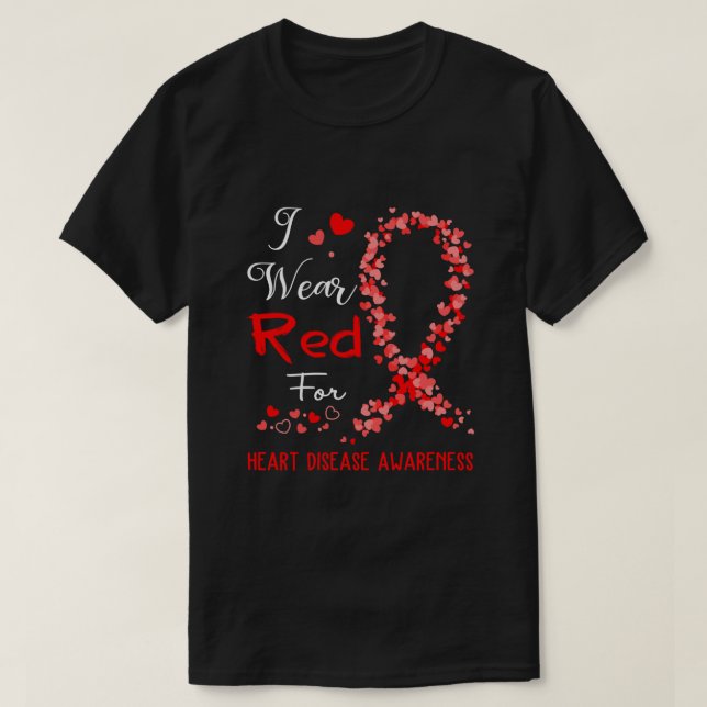 I Bära Red for Heart Disease Awareness Långärmad T Shirt (Design framsida)