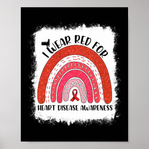 I Bära Red for Heart Disease Awareness Månad Poster