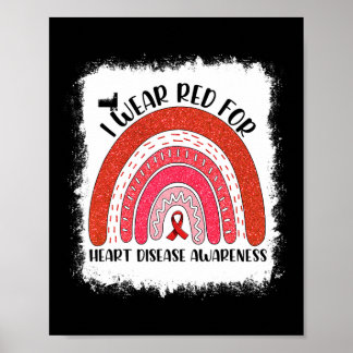 I Bära Red for Heart Disease Awareness Månad Poster
