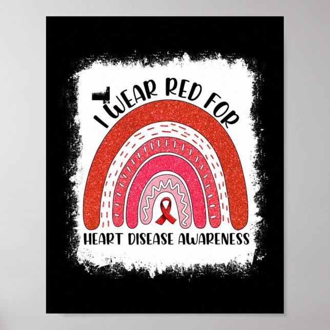 I Bära Red for Heart Disease Awareness Månad Poster (Framsidan)