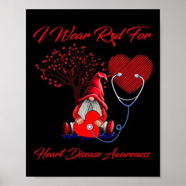 I Bära Red for Heart Disease Awareness Poster (Framsidan)