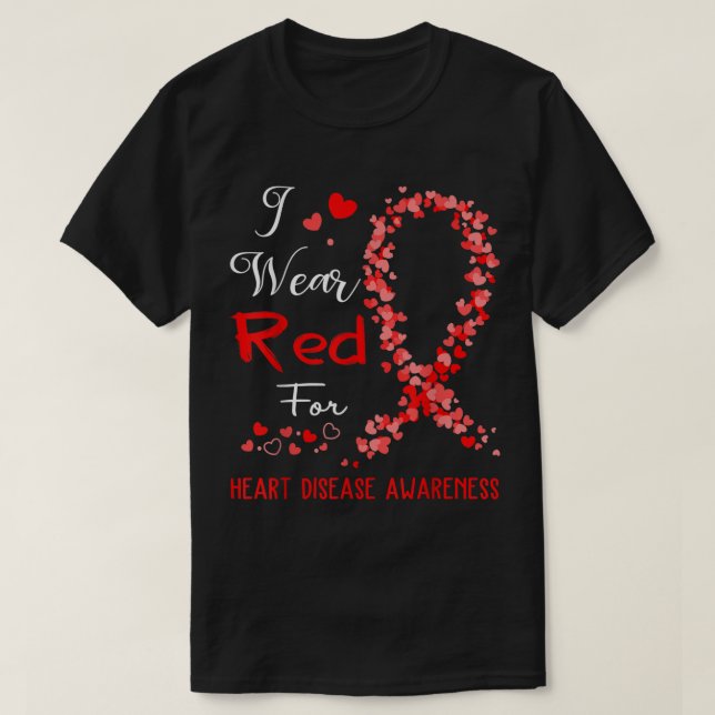 I Bära Red for Heart Disease Awareness T Shirt (Design framsida)