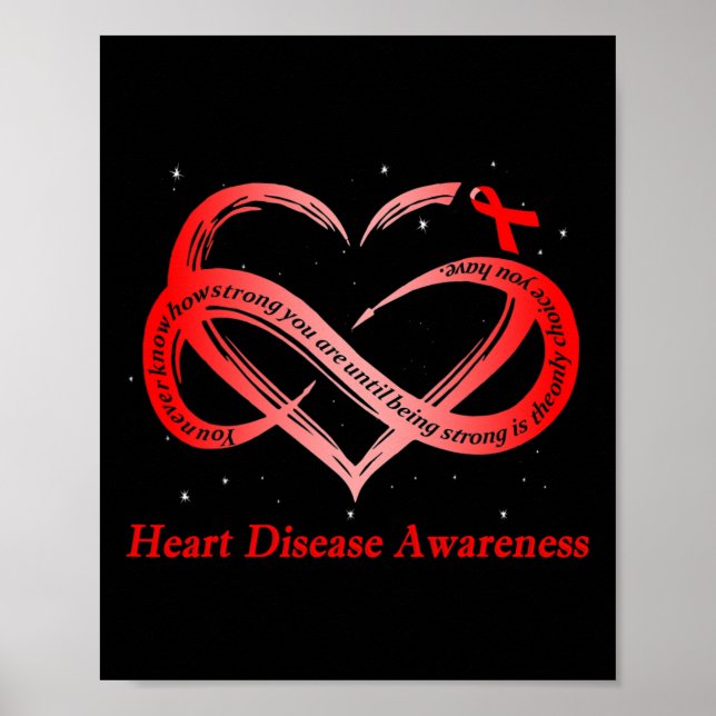 I Bära Red for Heart Disease Awareness Warrior Poster (Framsidan)