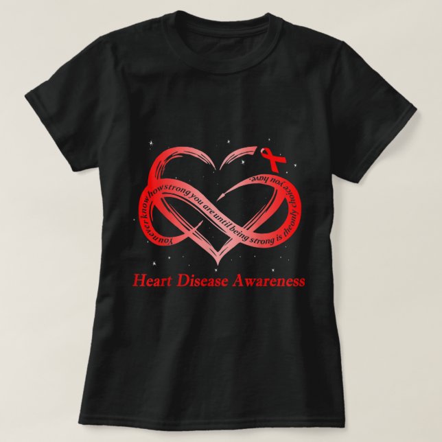 I Bära Red for Heart Disease Awareness Warrior T Shirt (Design framsida)