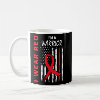 I Bära Red for Heart Disease Warrior Awareness US Kaffemugg