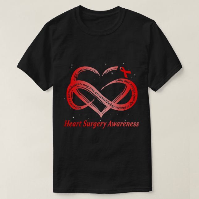 I Bära Red for Heart Surgery Awareness Warrior T Shirt (Design framsida)