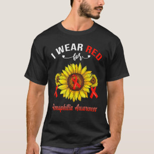 I Bära Red for Hemophilia Awareness Solros T Shirt