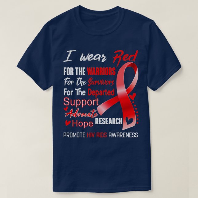 I Bära Red for Hiv Aids Awareness T Shirt (Design framsida)
