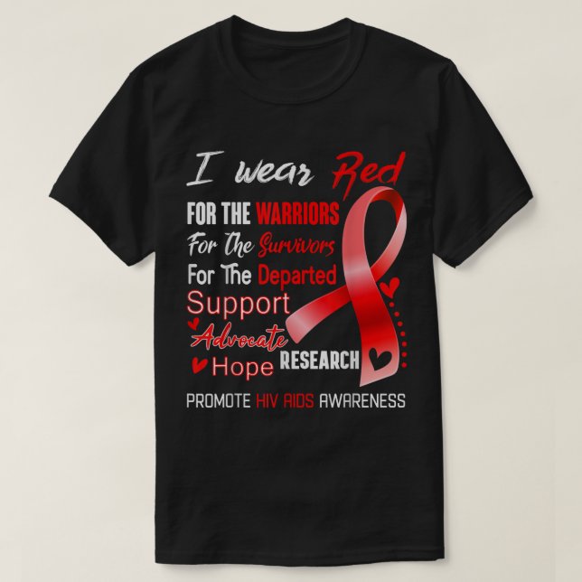 I Bära Red for Hiv Aids Awareness T Shirt (Design framsida)