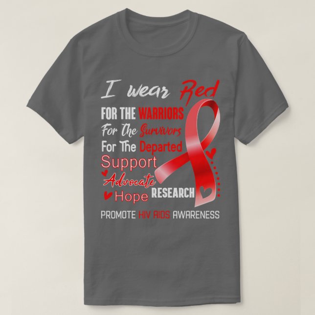 I Bära Red for Hiv Aids Awareness  T Shirt (Design framsida)
