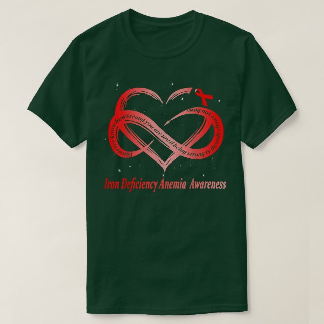 I Bära Red for Järn Deficiency Anemi Awareness Wa T Shirt (Design framsida)