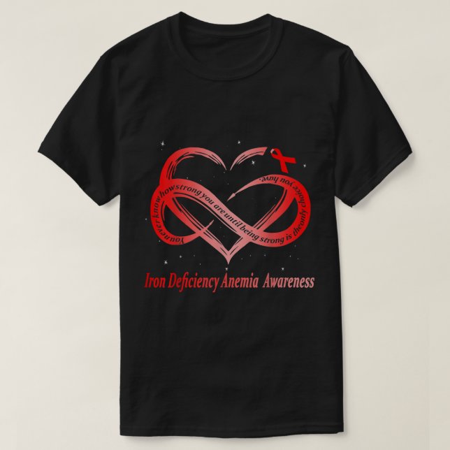 I Bära Red for Järn Deficiency Anemi Awareness Wa T Shirt (Design framsida)