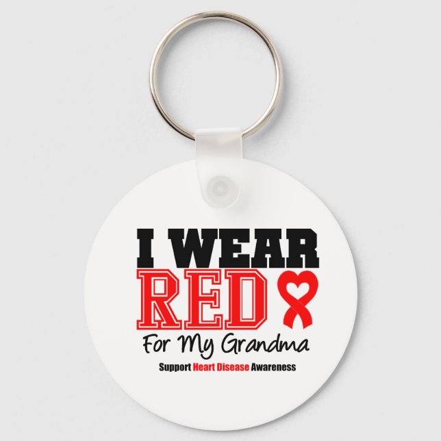 I Bära Red for My Grandma Nyckelring (Framsida)