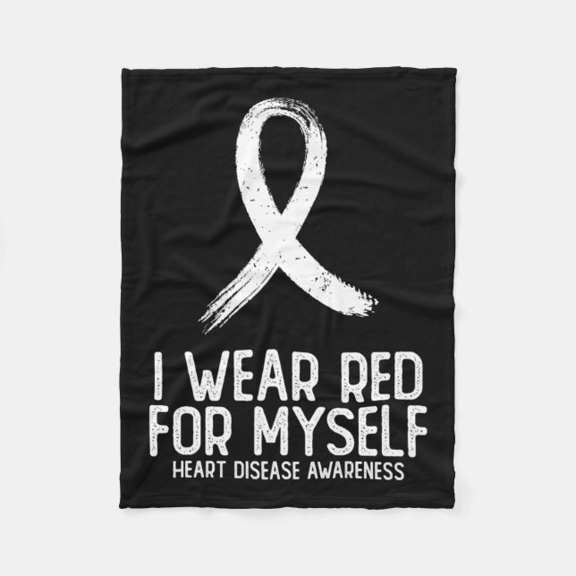 I Bära Red for my Heart Disease Awareness for My H Fleecefilt (Framsidan)