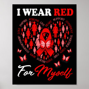I Bära Red for my Heart Disease Awareness Ribb Poster