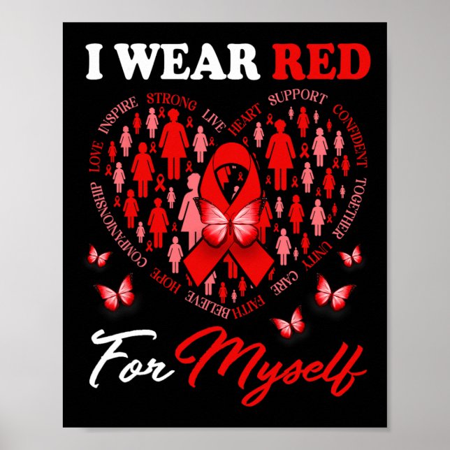 I Bära Red for my Heart Disease Awareness Ribb Poster (Framsidan)